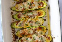 Savory Ground Beef Zucchini Boats