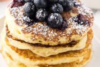 Pillowy Lemon Blueberry Ricotta Pancakes