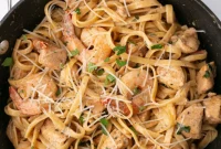 Decadent Chicken and Shrimp Alfredo