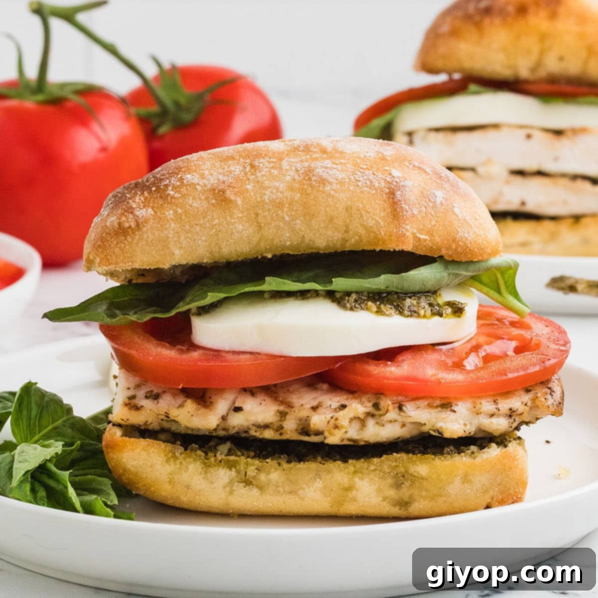 Sun-Kissed Caprese Chicken Sandwich 1 featured 53068