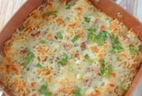 Cheesy Chicken and Franks Rice Bake