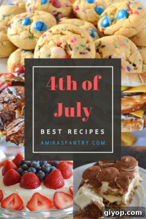 An infograph for 4th of July recipes