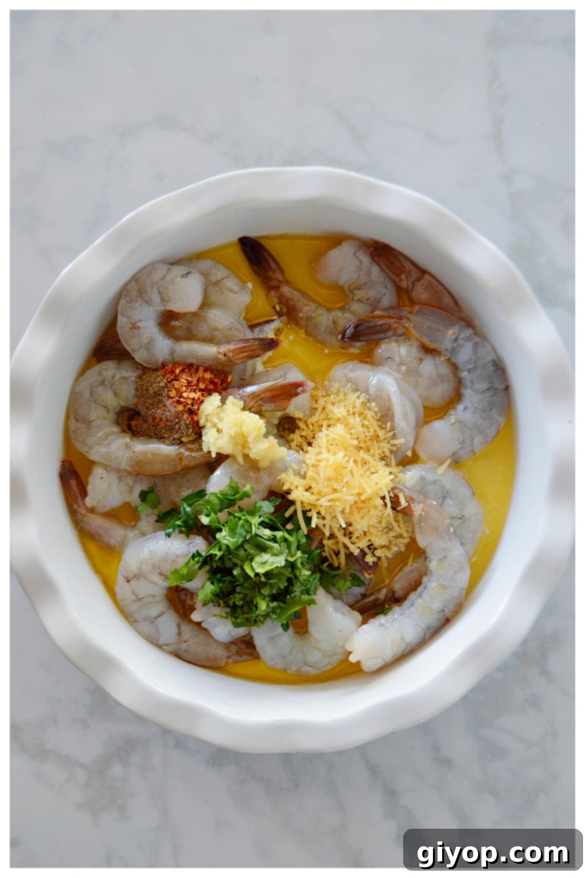 Golden Garlic Shrimp Bake 3 Step by step photos on how to make baked shrimp scampi