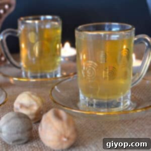 Small glass cups with loomi tea.