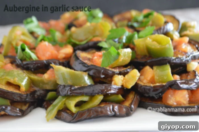 Tangy Garlic Eggplant 2 Easy aubergine recipe with garlic and vinegar, served on toast