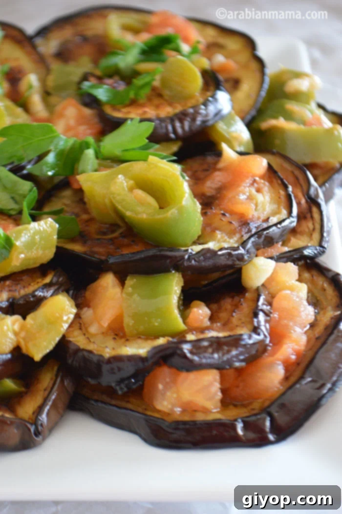 Tangy Garlic Eggplant 6 Healthy eggplant and garlic appetizer ready to serve