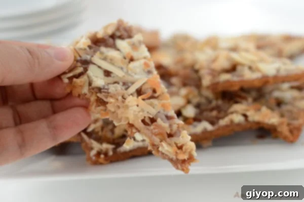 A piece of caramel heavenlies on a plate