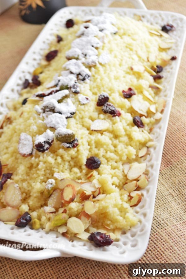 A close up of food, with Couscous and nuts