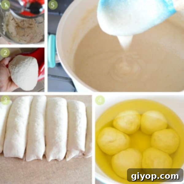 Tamriyeh dough being mixed in a bowl, showing the initial stage of preparation.