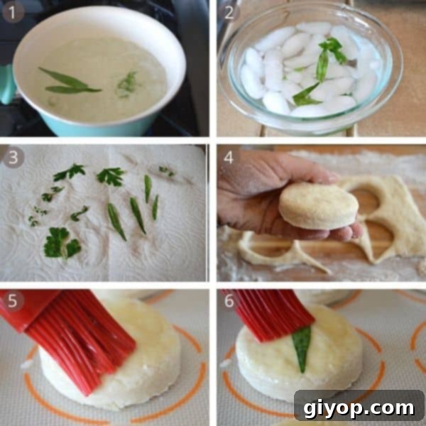 Additional step-by-step photos showing dough folding and cutting for buttermilk biscuits.