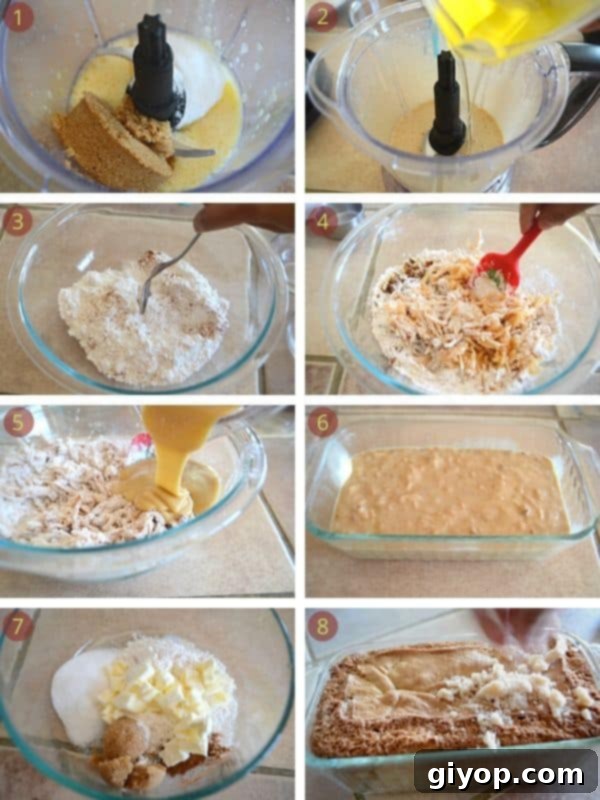 Cozy Apple Cinnamon Crumb Bread 3 Step-by-step process of making apple bread from mixing to baking