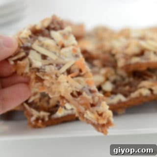 A piece of caramel heavenlies on a plate