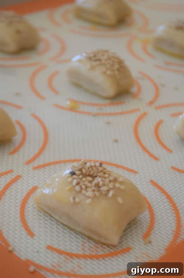 A cooking sheet, with pieces of dough