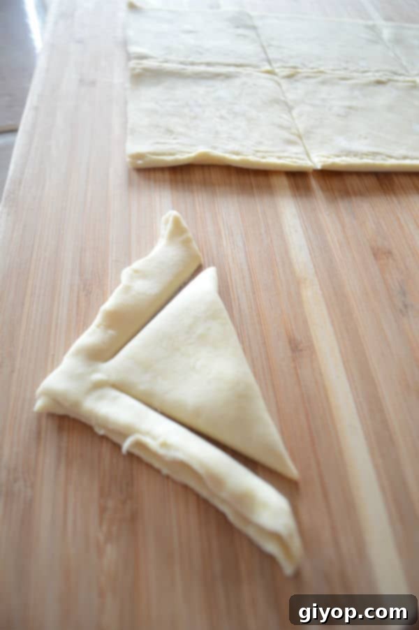 A cut dough on a wooden table