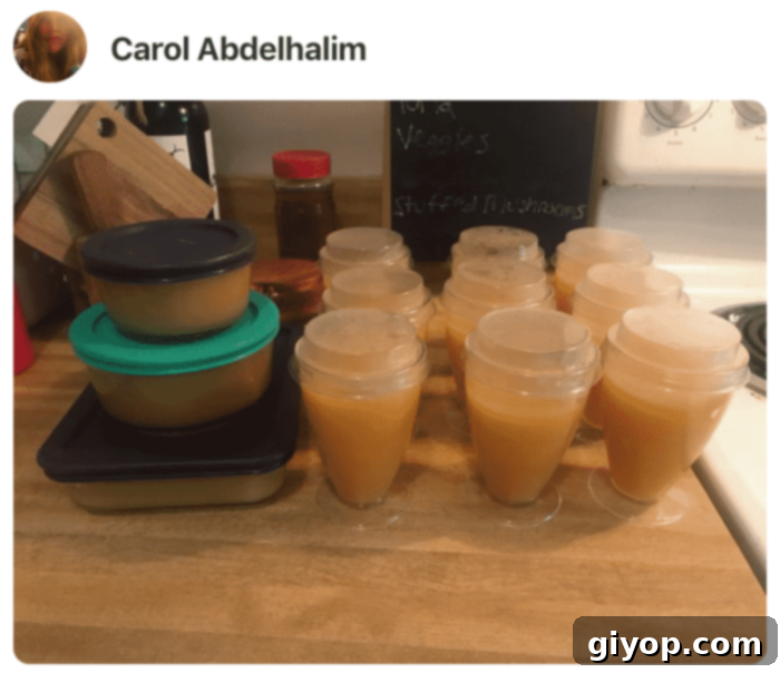A photo showing several cups for apricot juice made by a fan