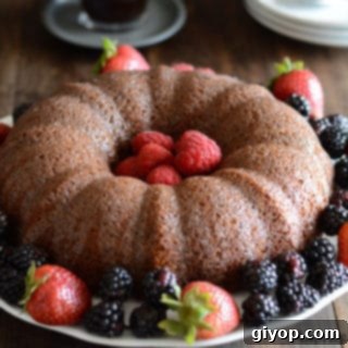 Caramelized Milk Powder Cake 10 A plate of food on a table, with powdered Cake and berries