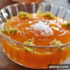 Sun-Dried Apricot Qamar Al-Deen Pudding 9 A glass cup with Apricot pudding