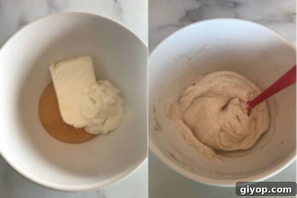 The final step-by-step image of the cinnamon layered cake, showing the beautifully browned top layer just out of the oven, ready for cooling and frosting.