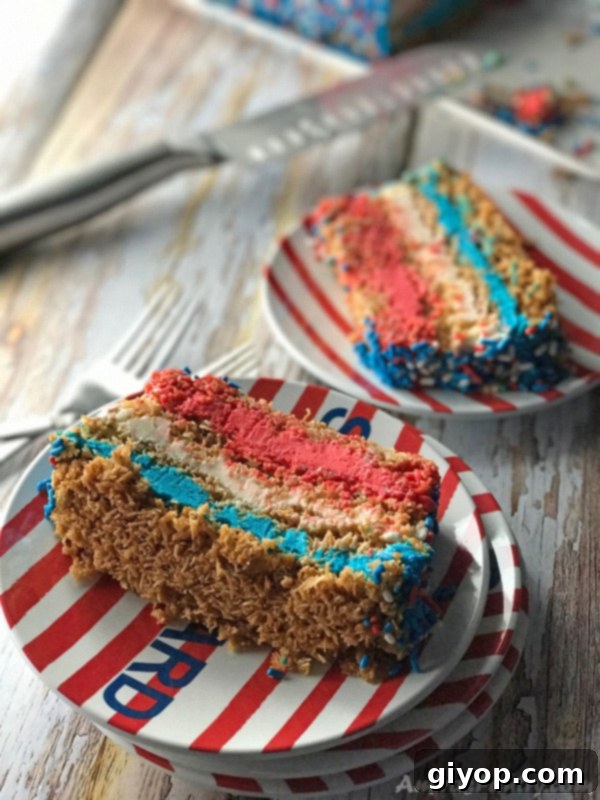 Tricolor Ice Cream Knafeh Delight 13 A close up of a plate of a cake on a table, with Ice cream and sprinkles