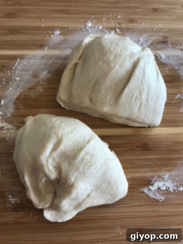 Divided dough ready for pie assembly.