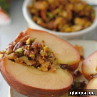 A plate of food, with Apple and Baklava