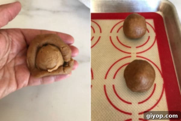 Step by step photos for making peanut butter cookies
