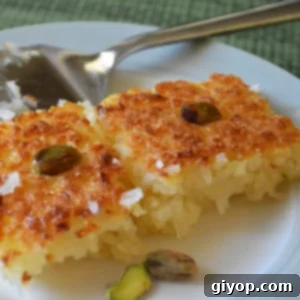 Golden Egyptian Delight 2 Two pieces of baseemah on a dessert plate.