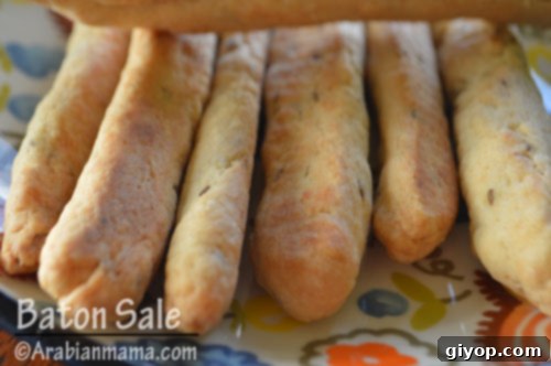 A close up of a plate with bread-sticks