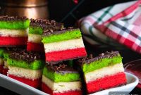 Vibrant Italian Rainbow Cookie Layers