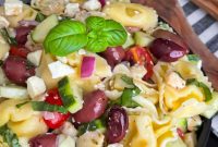 Zesty Greek Tortellini Pasta Salad