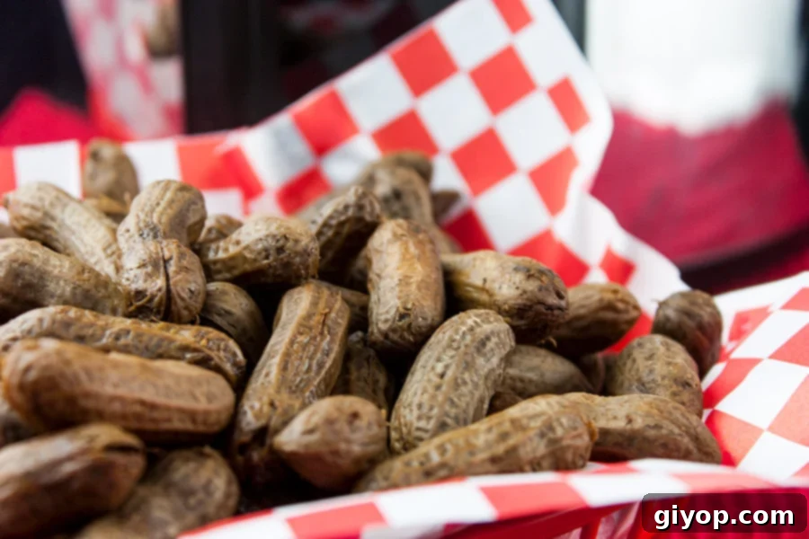 Easy Slow Cooker Boiled Peanuts 3 Close-up view of tender, in-the-shell slow cooker boiled peanuts, perfectly seasoned and ready to eat.