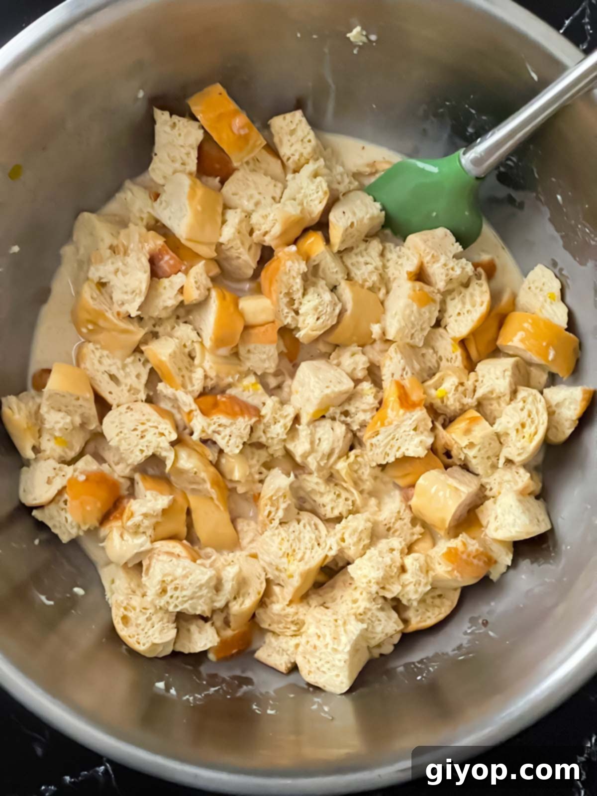 Bourbon Kissed Bread Pudding 6 Bread pudding mixture.