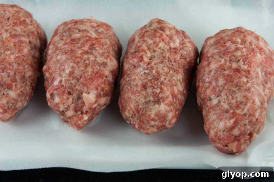 Smoky Keto Armadillo Eggs 5 raw formed armadillo eggs ready for the grill