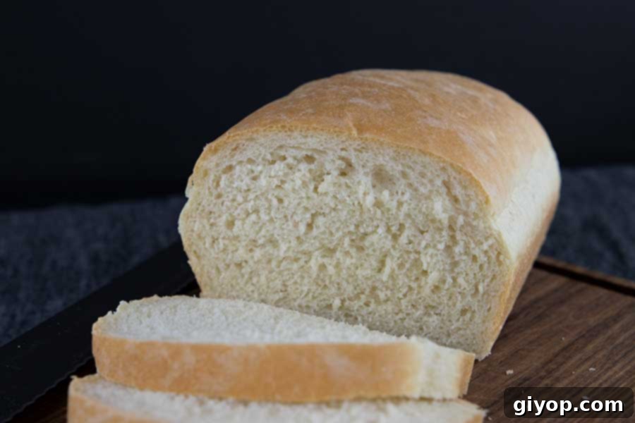 Freshly baked bread sliced