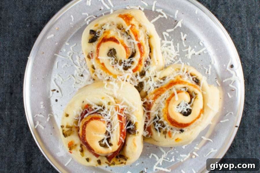 Muffuletta spirals ready to serve