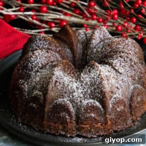 Gramercy tavern gingerbread on black and silver platter, ready for serving.