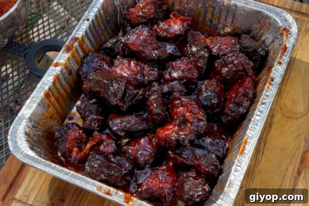 Ultimate Smoked Pork Burnt Ends 13 Sauced up pork butt burnt ends