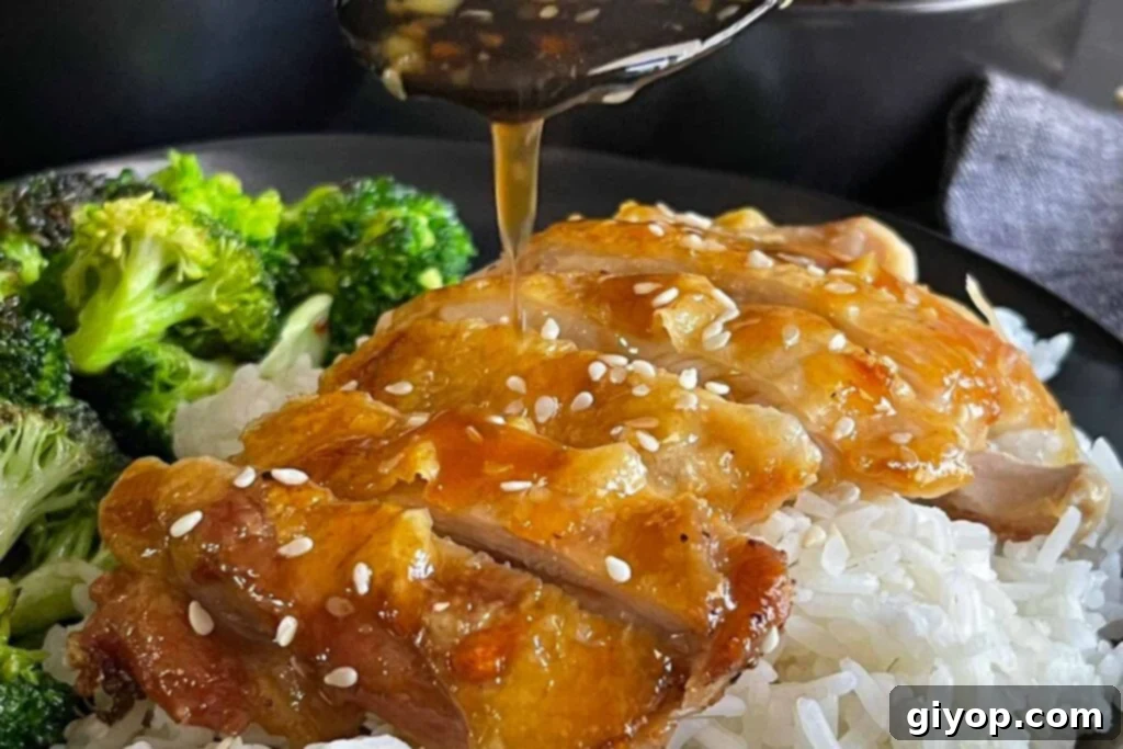 Sticky Crispy Teriyaki Chicken Thighs 2 Chicken Teriyaki with rice and broccoli, a perfect homemade meal.