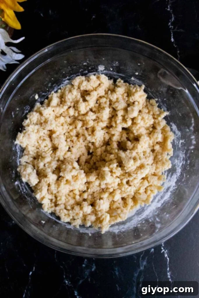 cookies dough in a glass mixing bowl