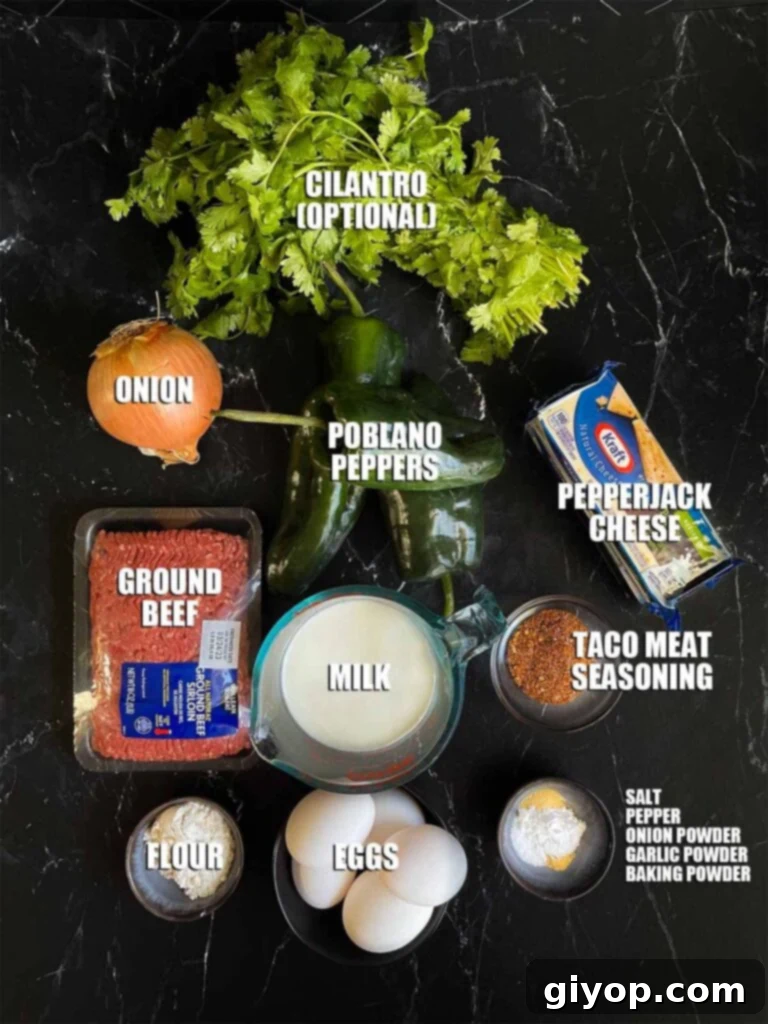 Cheesy Chile Relleno Bake 4 Ingredients picture for chile relleno casserole.