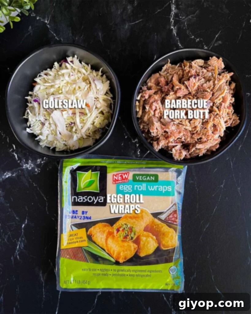 Ingredients for redneck egg rolls.