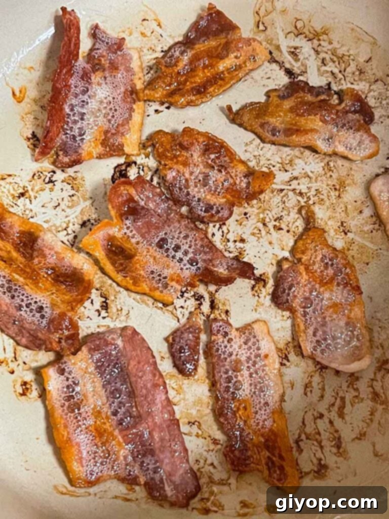 Rendering bacon in a dutch oven.