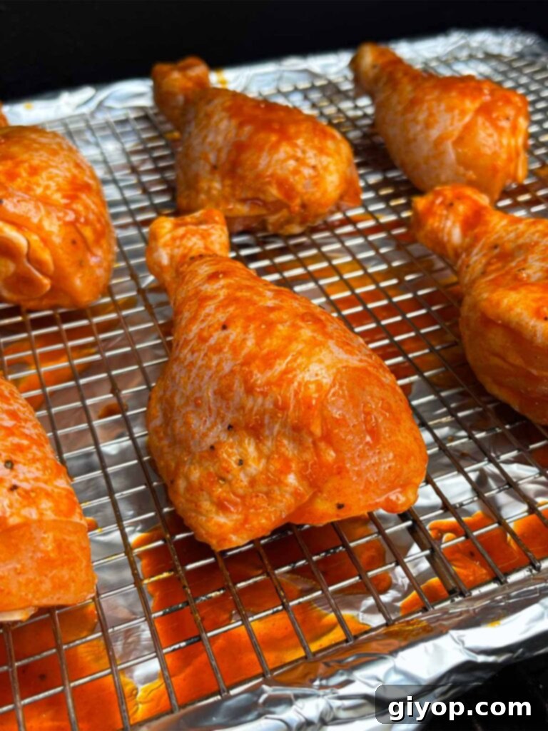 Smoky Gochujang Fire Chicken Legs 8 Chicken legs just put into the smoker.