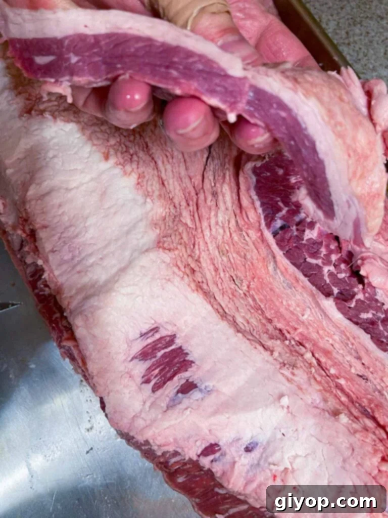 A too-thin piece of brisket trimmed off.