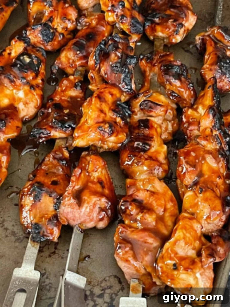 Bourbon chicken on the grill.