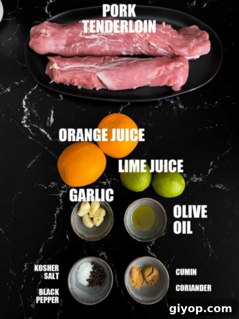 Grilled Mojo Pork Roulade 3 Fresh oranges, limes, garlic, cumin, coriander, and olive oil for the Cuban marinade.