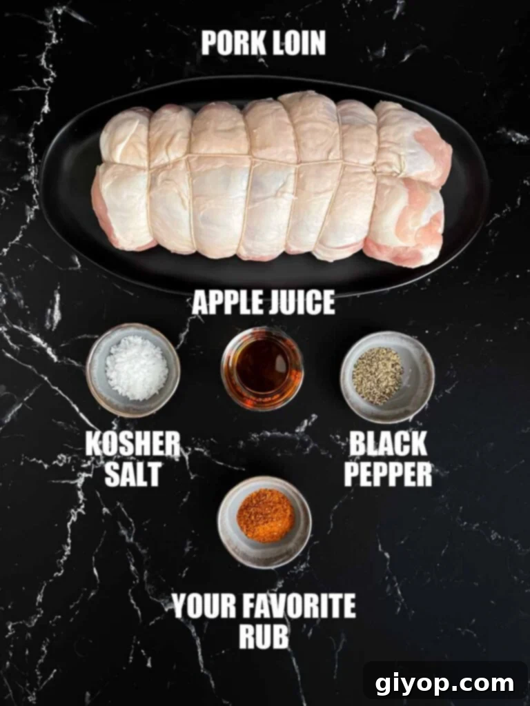 Texan Pit Smoked Pork Loin 3 Ingredients needed to make a texas style smoked pork loin.
