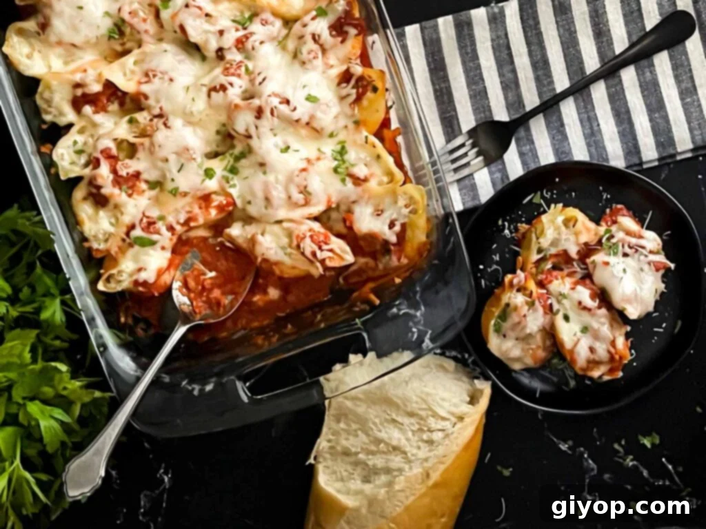 Italian sausage stuffed shells.